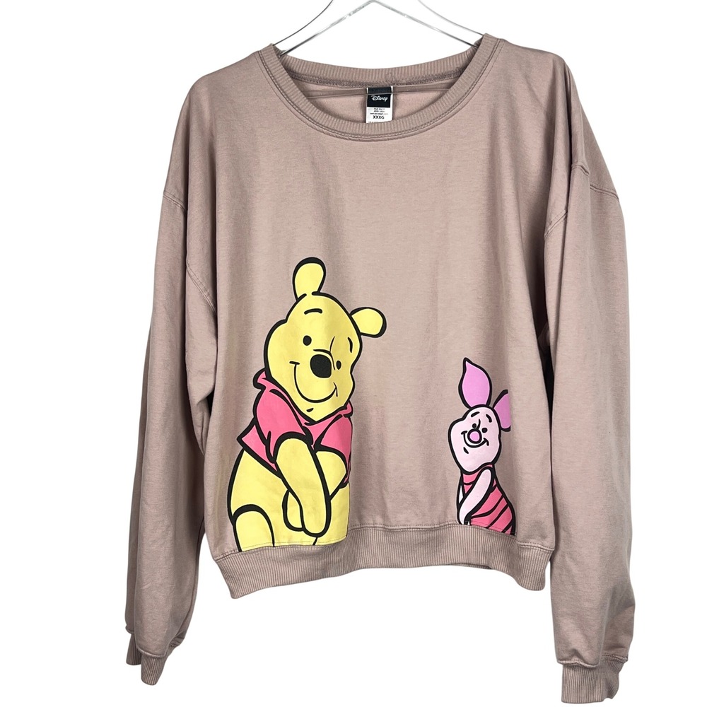 Cozy Disney Winnie the Pooh Piglet Sweatshirt Womens XXXL Mauve Pink